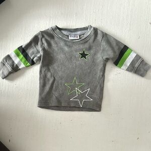 Designer Mish Boys Gray Waffle Knit Shirt with Star Accents